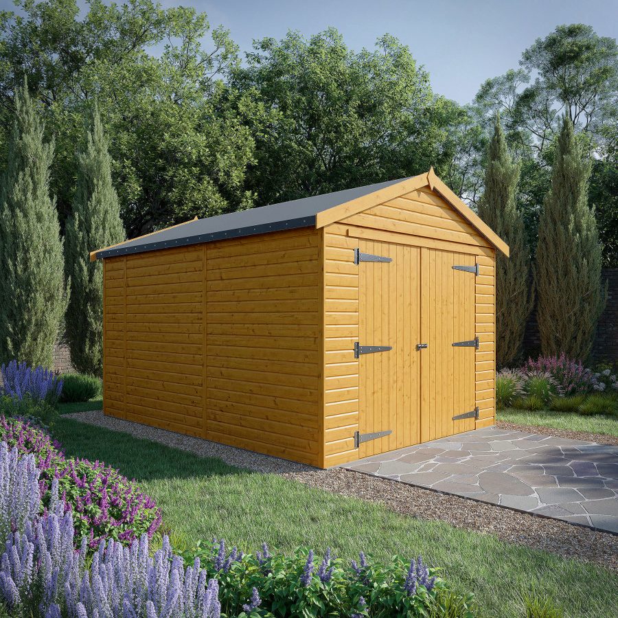 14x10 Wooden Garage - Double Doors - Windowless