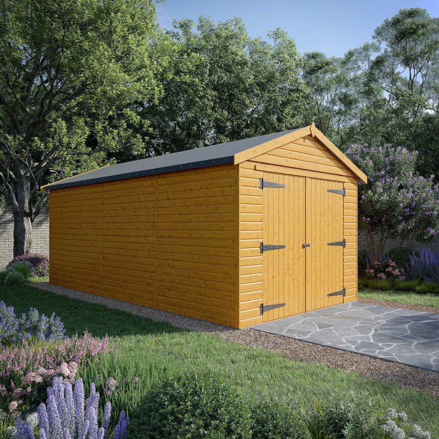 20x10 Wooden Garage - Double Doors - Windowless