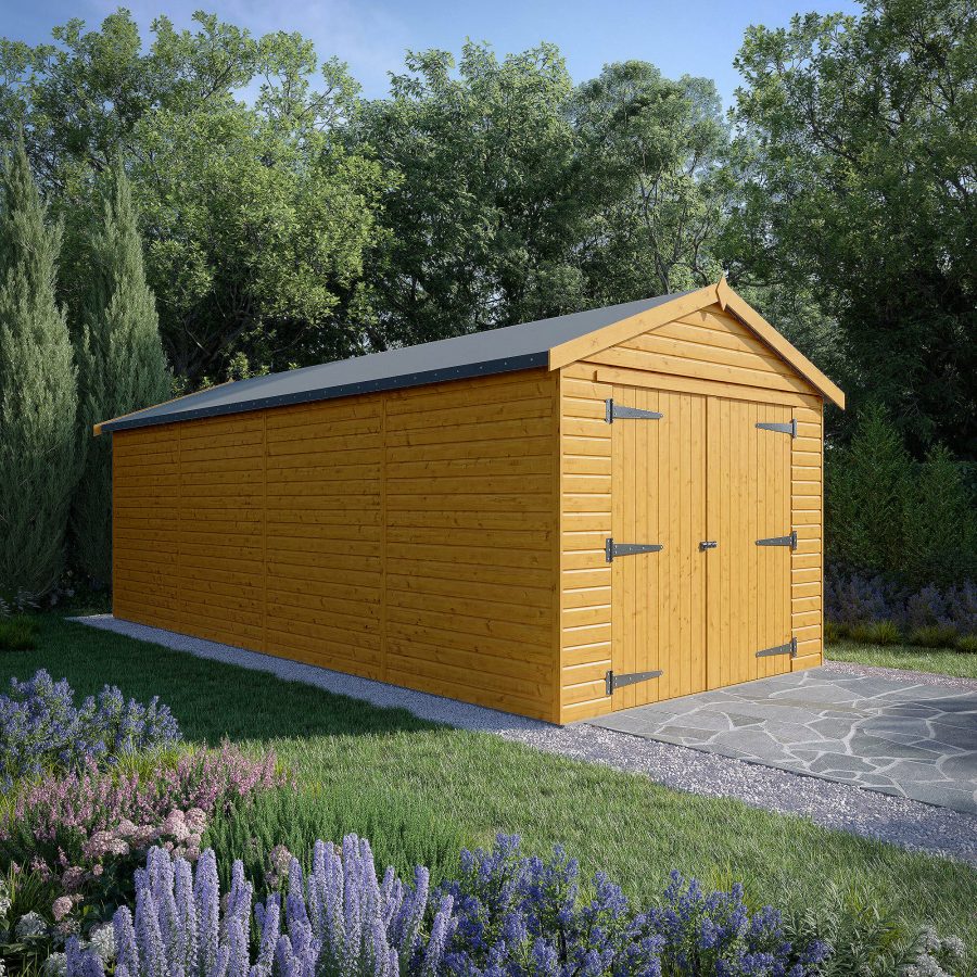 24x10 Wooden Garage - Double Doors - Windowless