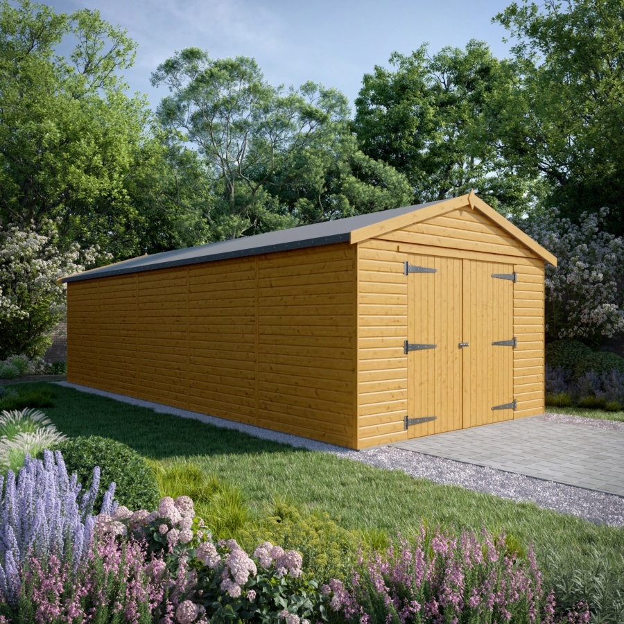 30x12 Wooden Garage - Double Doors - Windowless