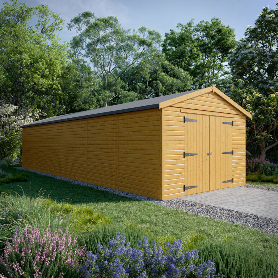 36x12 Wooden Garage - Double Doors - Windowless