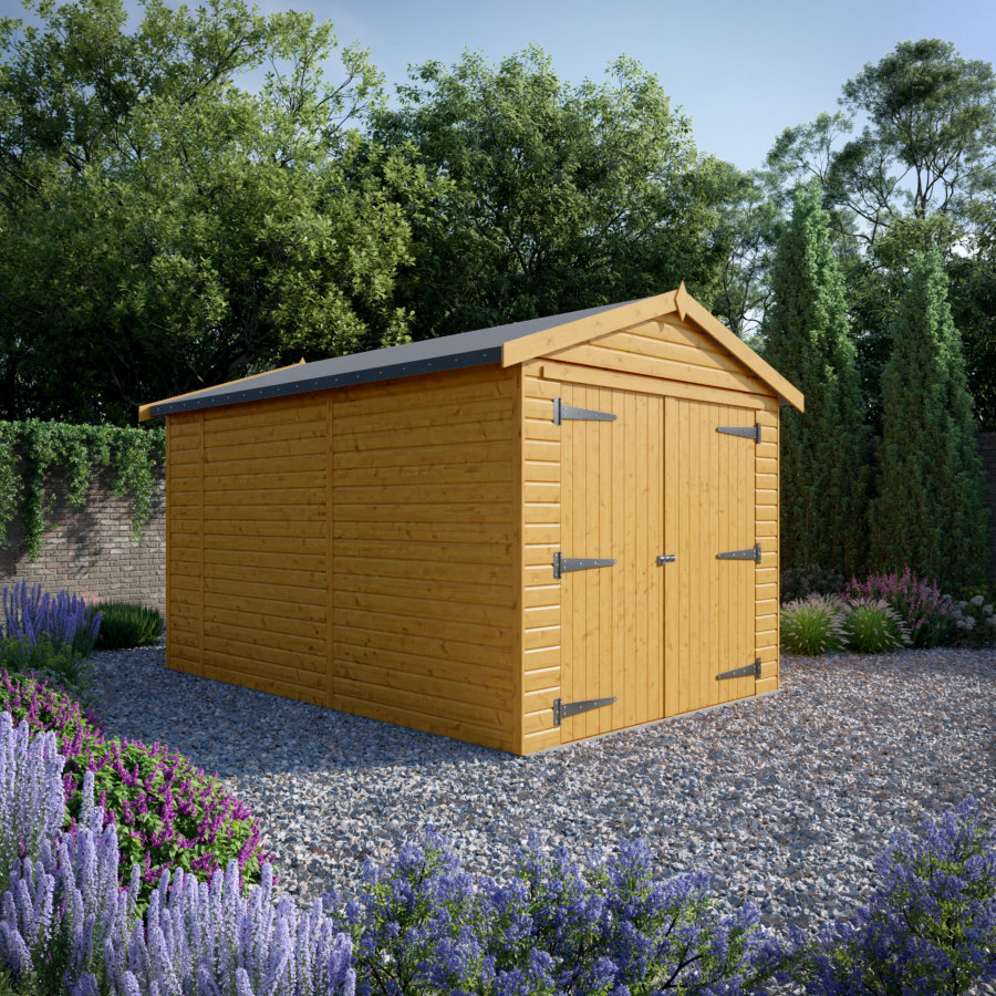 14x9 Wooden Garage - Double Doors - Windowless