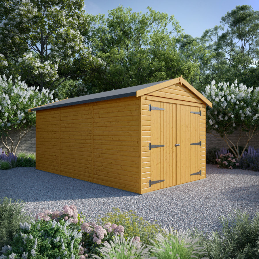 18x9 Wooden Garage - Double Doors - Windowless