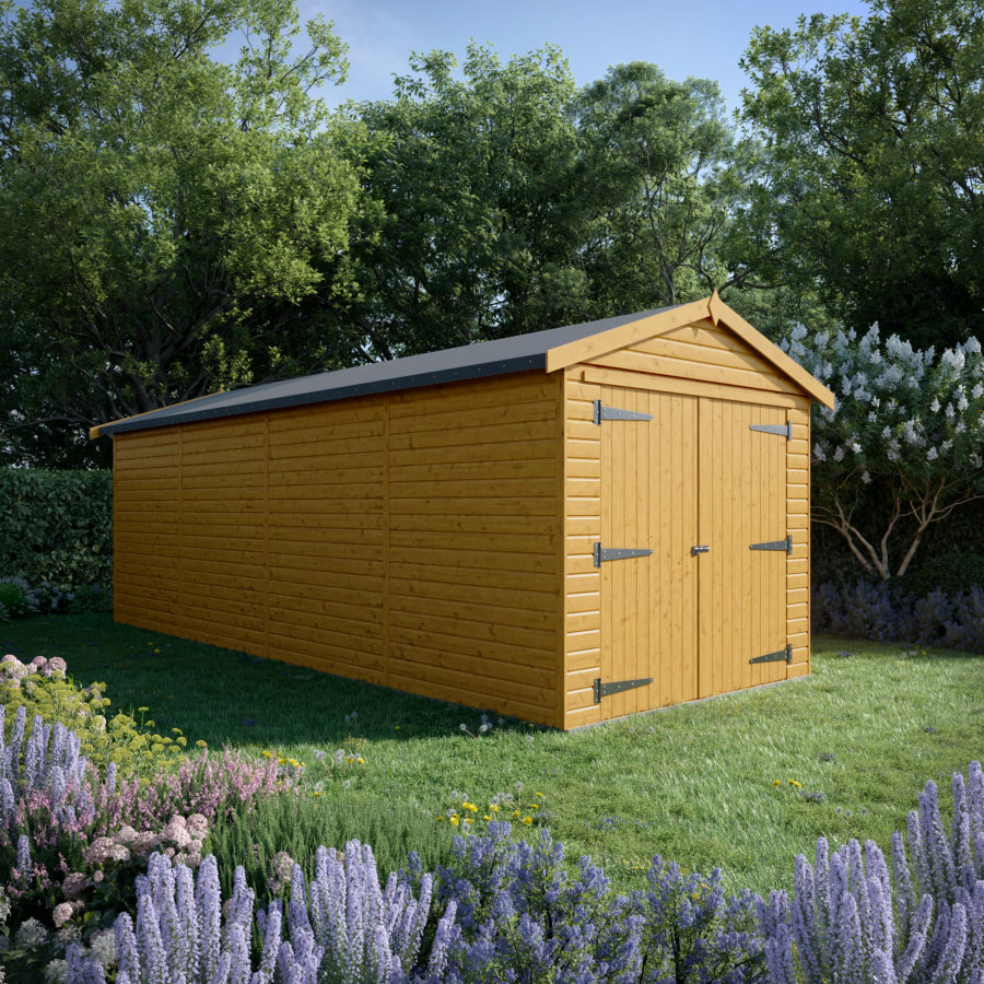 24x9 Wooden Garage - Double Doors - Windowless