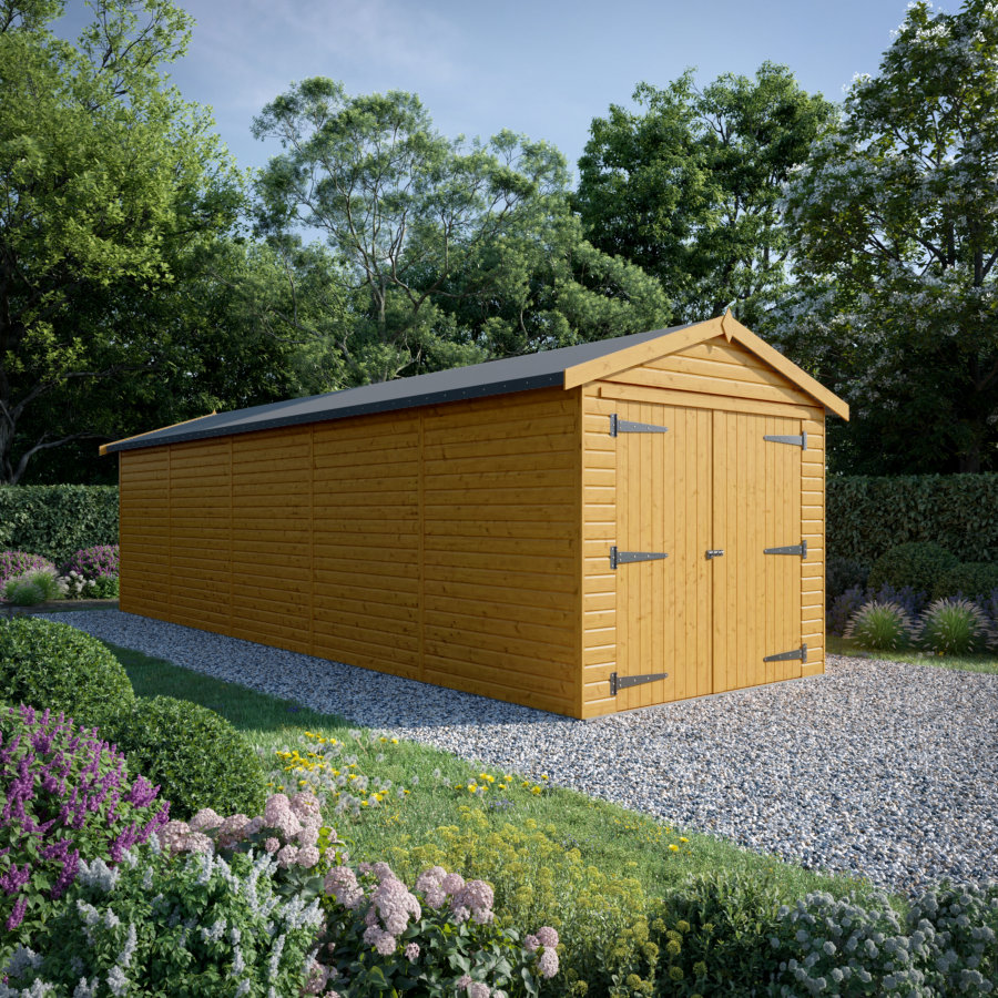 30x9 Wooden Garage - Double Doors - Windowless