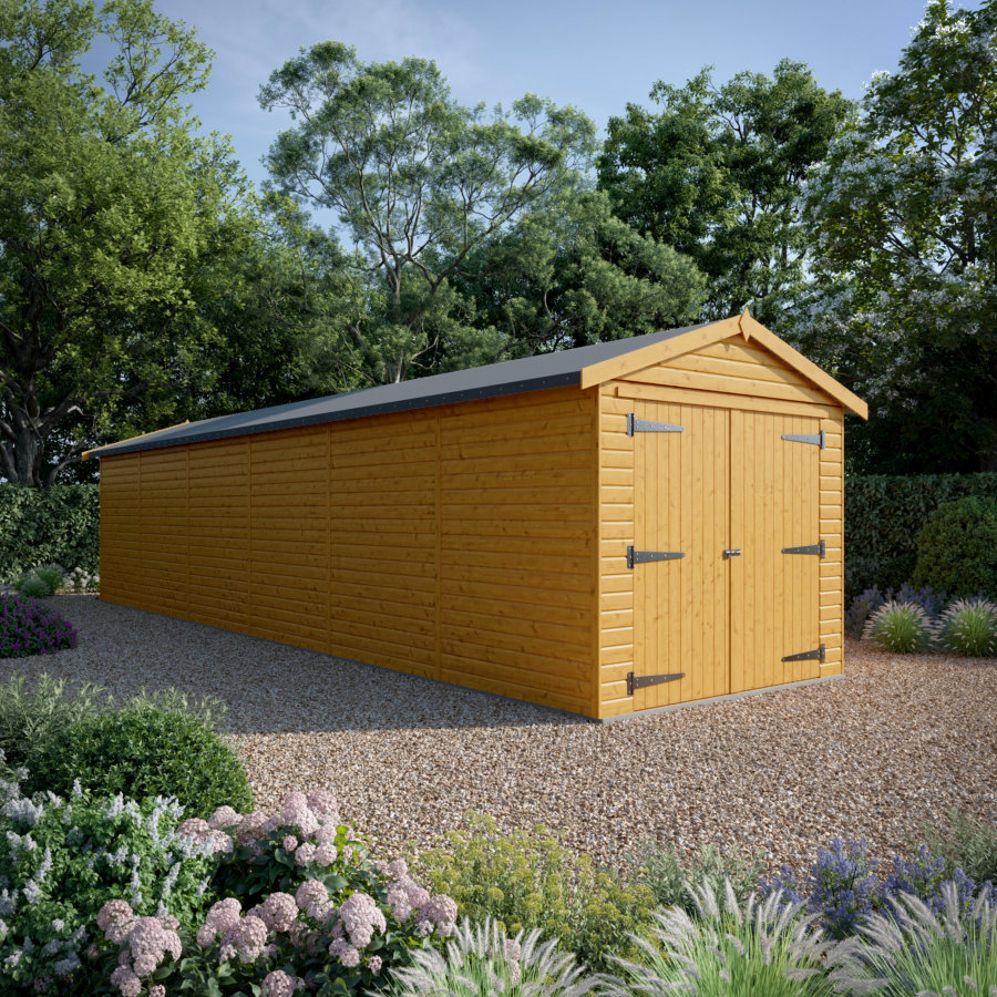 36x9 Wooden Garage - Double Doors - Windowless